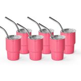 Copo De Vidro Agh Mini 90ml Em Aço Inoxidável, Pacote Com 6