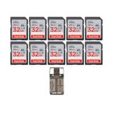 Cartão De Memória Sandisk Ultra Sdhc Uhs-i 32gb Com Leitor Usb X10