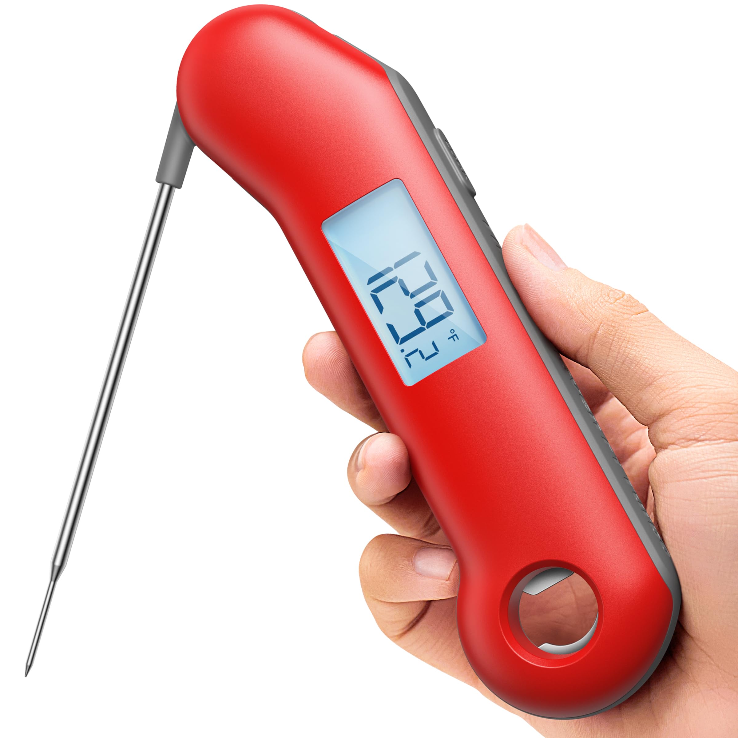 Termômetro De Carne Thermomaven Professionai Digital Vermelho E Cinza