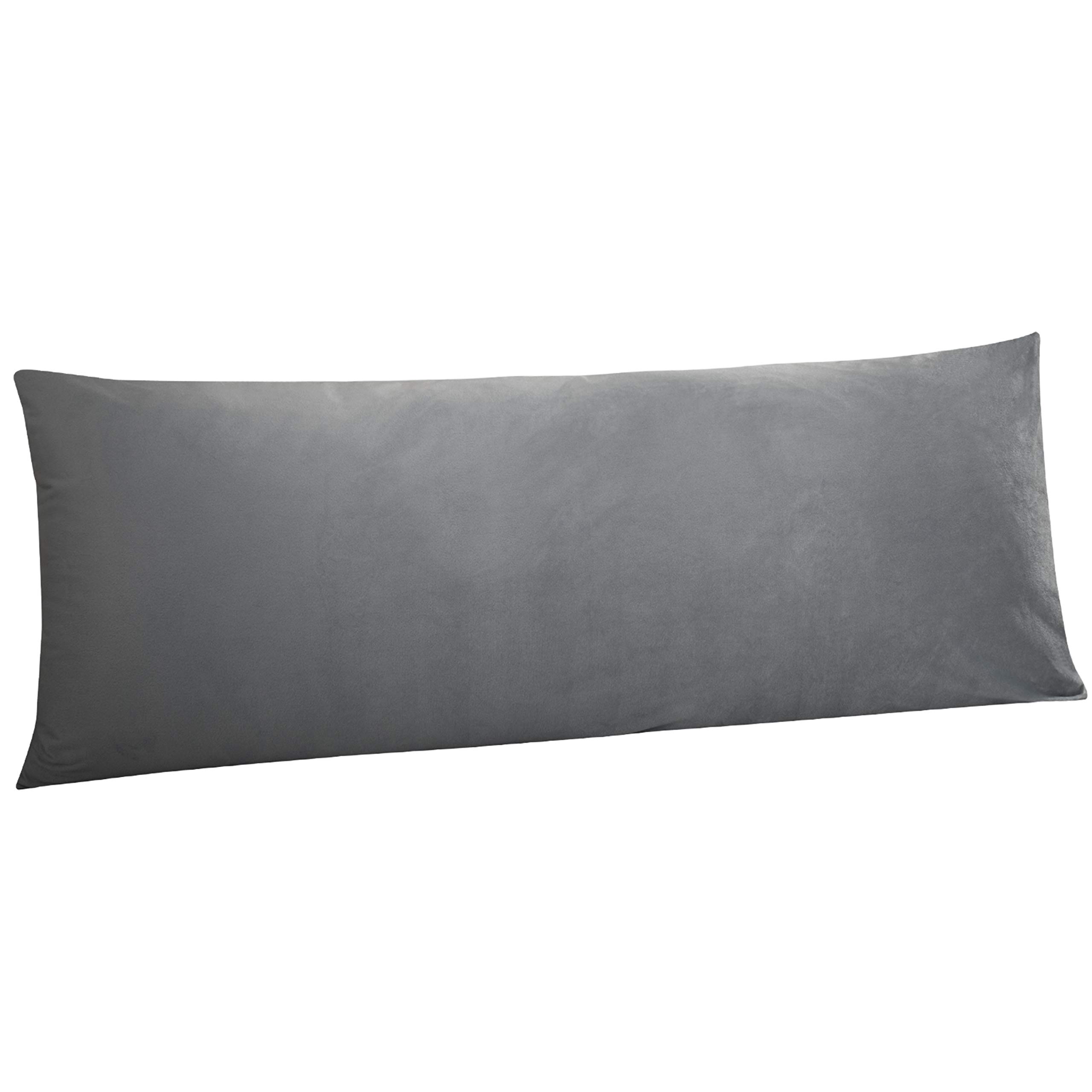 Capa De Almofada Corporal Ntbay Velvet Super Soft 20x54cm Smoke Grey