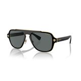 Óculos De Sol Versace Man Black Frame Com Lentes Cinza Escuro 56mm