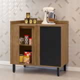Balcão Para Cozinha Canto Reto Toscana Espresso Móveis Freijó/nero