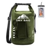 Bolsa Seca Heeta Waterproof Roll Top 10l Com Capa De Telefone Verde