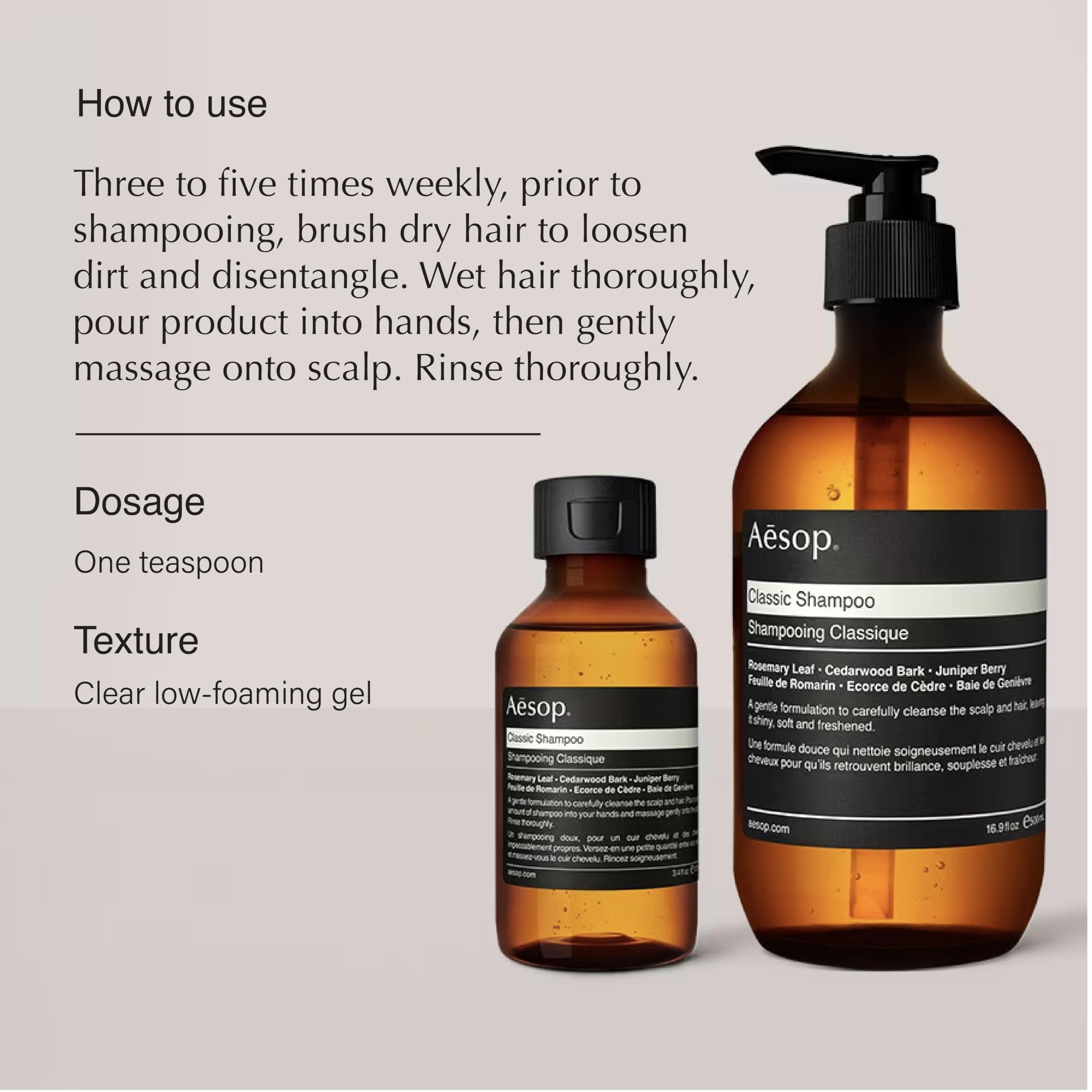 Shampoo Aesop Classic Hidrata E Suaviza O Cabelo 500ml - Carrefour