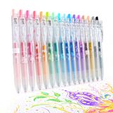 Canetas De Gel Glitter Hanku 16 Cores Variadas, Ponta Fina De 0,7 Mm