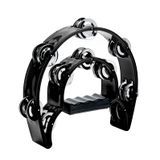 Tambourine Musfunny Double Row Metal Jingles Handheld Black