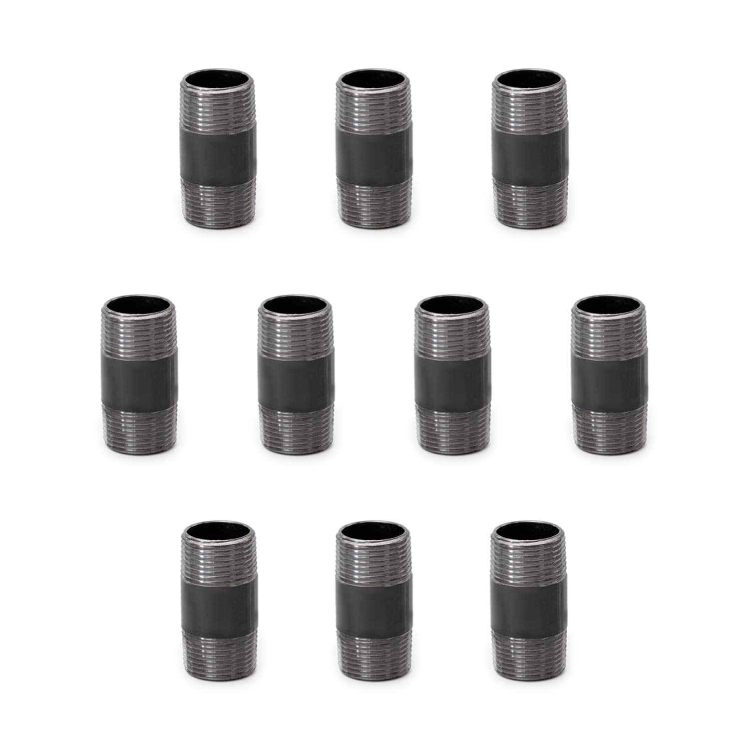 Aço Pré-cortado Pipe Home Tzh Industrial 3/4x2, Pacote Com 10 Unidades, Cinza