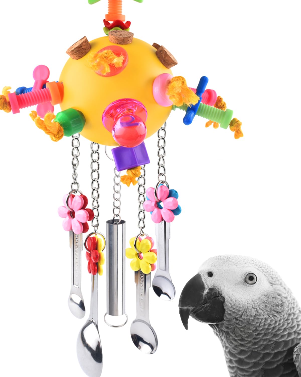 Bird Toys Katumo Pull Spoons Acrílico Colorido Para Papagaios