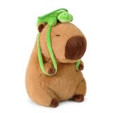 Brinquedo De Pelúcia Ditucu Cute Capivara Com Mochila Turtle 23 Cm Marrom