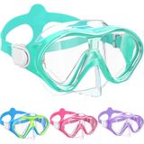 Máscara De Natação Acqces Kids Snorkel, Óculos De Mergulho Com Snorkel, De 5 A 15 Anos, Verdes