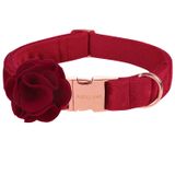 Coleira Para Cães Aing Pet Velvet Christmas Com Flor De Feltro Vermelha
