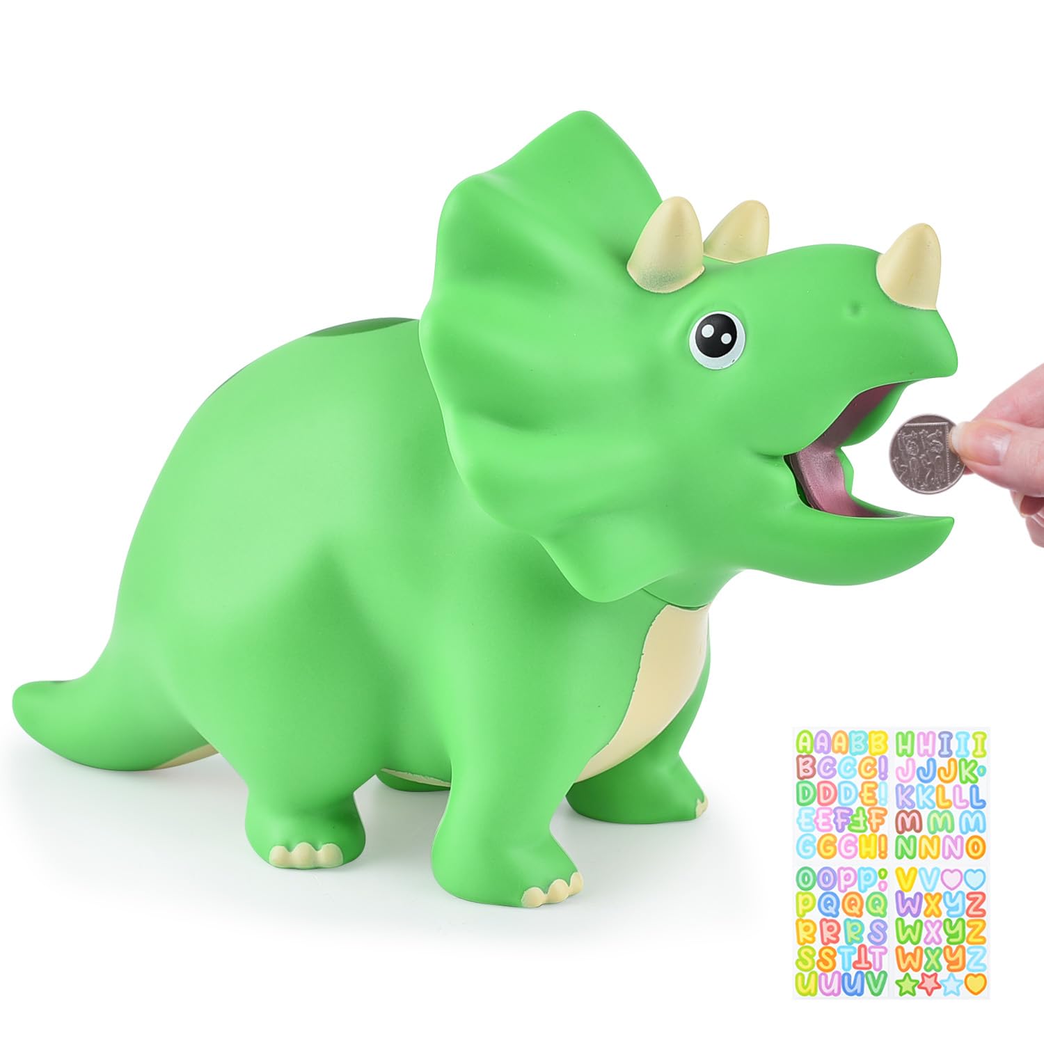 Dinosaur Piggy Bank Pjdrllc Para Crianças De Plástico Inquebrável