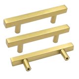 Gaveta Pulls Goldenwarm Ls1212gd96 Em Latão Escovado Dourado, Pacote Com 5