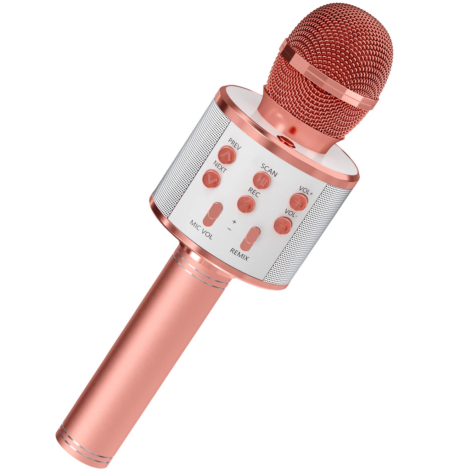 Microfone De Karaokê Giftmic Kids Sem Fio Bluetooth Rose Gold