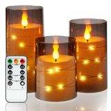 Velas Sem Chama Amagic Grey Com Controle Remoto E Temporizador D8 X H10 12 15cm