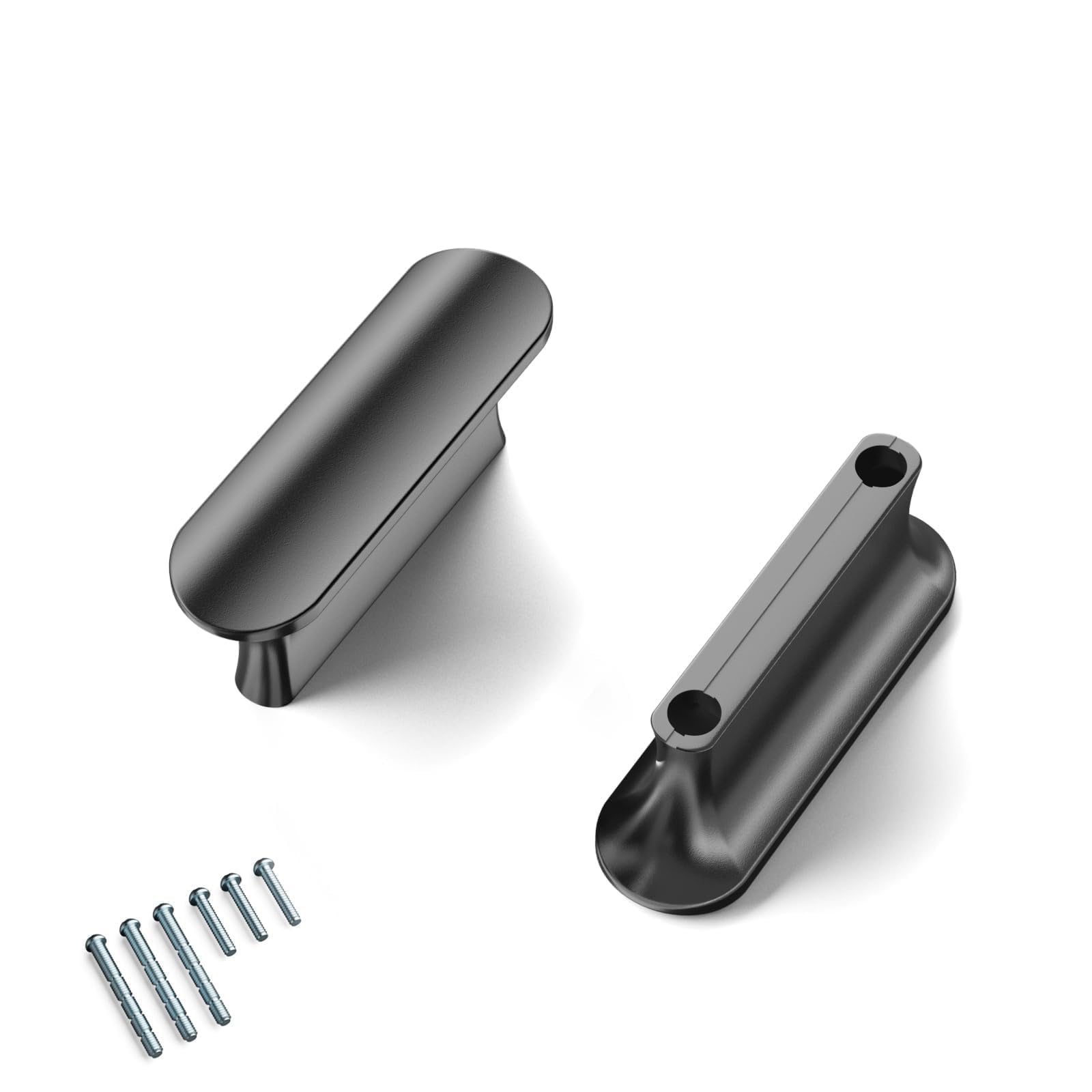 Cabinet Pulls Cobbe Elite Matte Black, 2,5 Cm, Orifício Central, Pacote Com 10