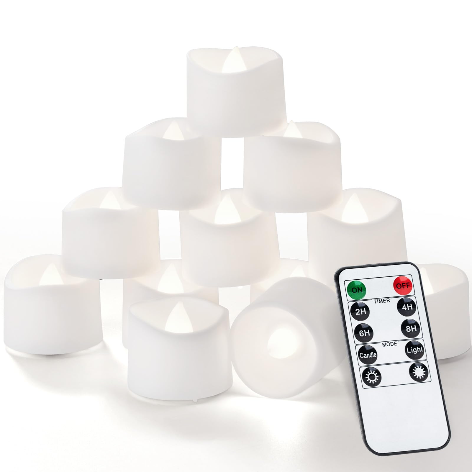Led Tea Lights Candles Homemory Timer 400+h Remote 12 Unidades
