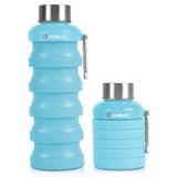 Garrafa De Água Janeju Dobrável 500ml Sem Bpa De Silicone Azul