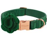Coleira Para Cães Aing Pet Velvet Christmas Com Flor De Feltro Verde
