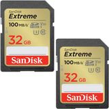 Cartão De Memória Sandisk Extreme 32gb Uhs-i U3 Sdhc, Pacote Com 2 Unidades