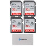 Cartão De Memória Sandisk Ultra Sd 32gb (pacote Com 4) Classe 10 120mb/s