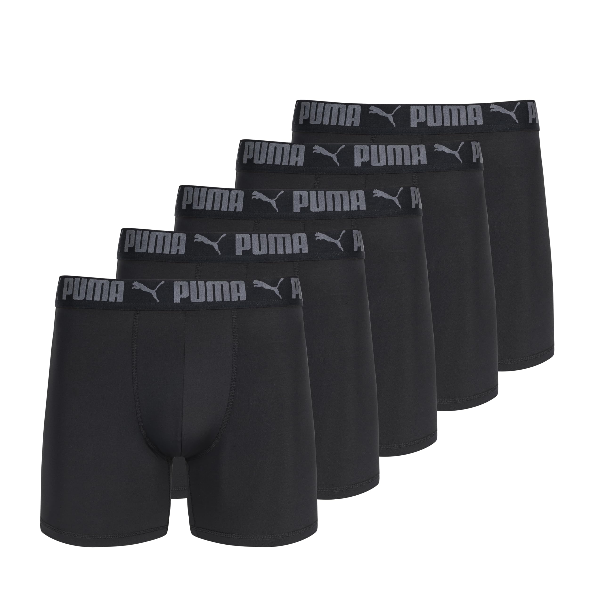 Cuecas Boxer Puma, Pacote Com 5, Performance, Para Homens, Pretas