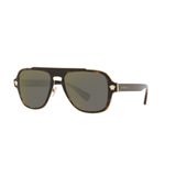 Óculos De Sol Versace Ve 2199 12524t Havana Com Lente Espelhada Cinza