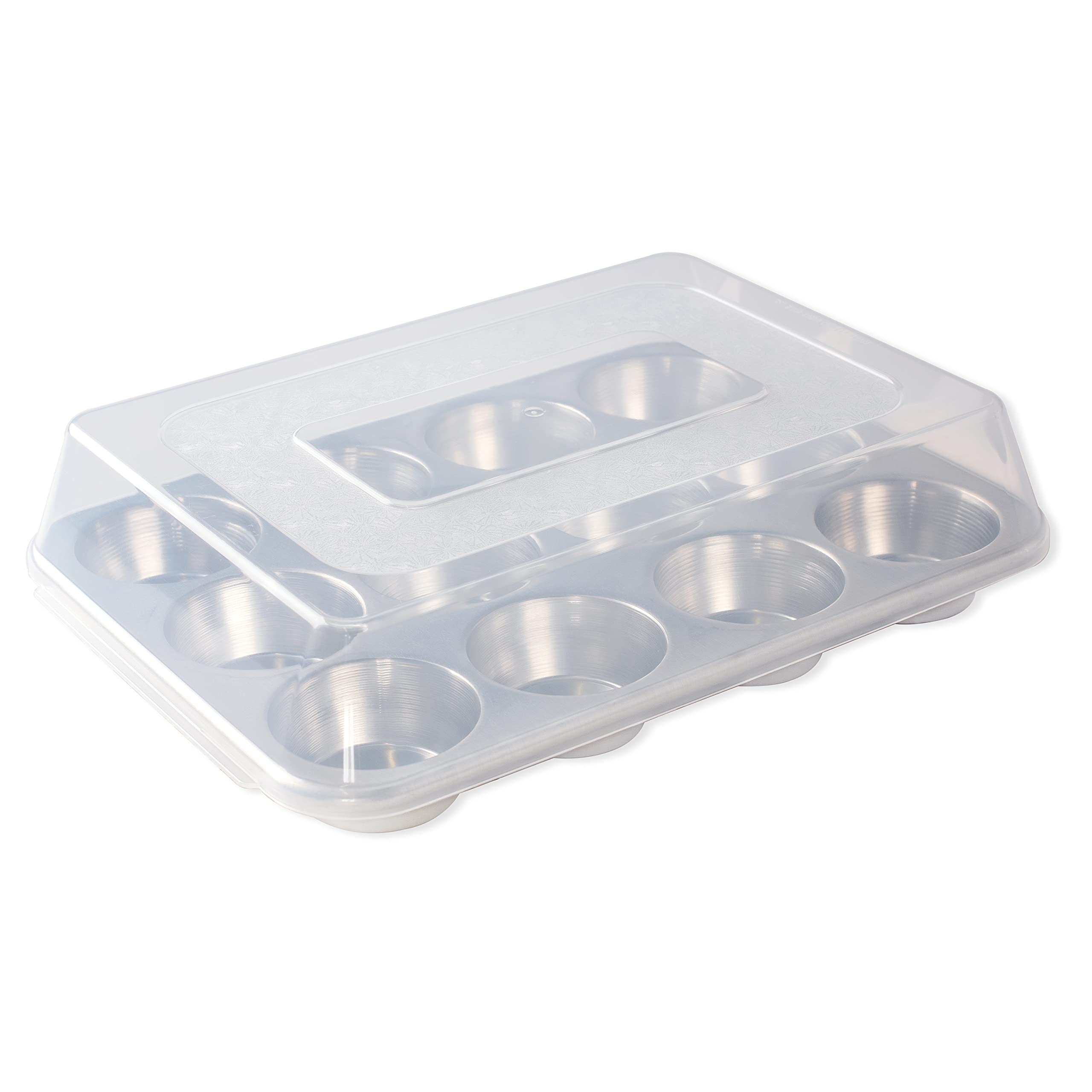 Forma De Muffin Nordic Ware Naturals De 12 Cavidades Com Tampa De Cúpula Alta