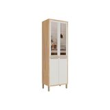Cristaleira Sala Jantar Syrah Com 4 Portas 2 Com Vidro Reflecta 75cm Amendoa Off White Ronipa