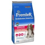 Ração Premier Ambientes Internos Dermacare Cães Adultos Raças Pequenas Salmão 12kg