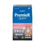 Ração Premier Ambientes Internos Gatos Filhotes Pelos Longos Sabor Salmão 7,5kg