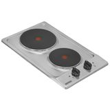 Cooktop Dominó Elétrico Tramontina Com 02 Bocas, Acendimento Mecânico Inox