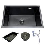 Cuba Cozinha Gourmet Nano Inox 304 Escovado 50x40 Preta