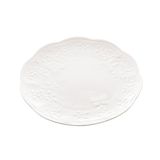 Prato Raso P/sobremesa De Porcelana New Bone Butterfly Flower Branco 19cm Lyor