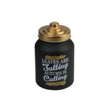 Pote De Vidro Preto Fosco Decorativo C/tampa De Metal Dourado 1 Litro Royal Decor