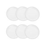 Cj 6 Pratos Rasos De Porcelana Branca Beads 28cm Wolff