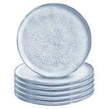 Jogo Pratos Sobremesa Cerâmica Stoneware Bio Echo Cinza 6