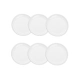 Cj 6 Pratos Rasos P/sobremesa De Porcelana Branca Beads 20cm Wolff