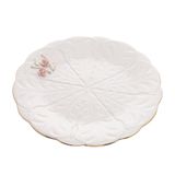 Prato P/bolo De Porcelana Branca Flower Design Plate Colorido 30cm Wolff