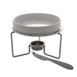 Cj P/rechaud C/faca Aço Inox E Base Niquelada 3 Peças Bon Gourmet