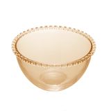 Bowl Saladeira De Cristal Coração Âmbar Metalizado 21cm Lyor