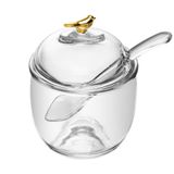 Açucareiro De Vidro C/colher Golden Bird Transparente 150g Wolff