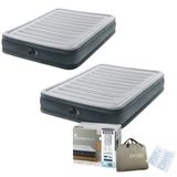Kit 02 Colchão Casal Inflável Intex Dura Beam Comfort Plush Com Bomba Elétrica Embutida 127v
