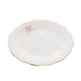 Prato P/bolo De Porcelana Branca Birds Design Plate Colorido 30cm Wolff
