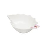 Bowl De Porcelana Branca Folha Borboletas 18cm Wolff