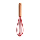 Batedor De Ovos De Silicone Vermelho C/ Cabo De Bambu Charmy Lyor