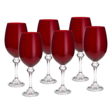 Conjunto 6 Taças De Cristal Para Vinho 450ml Elisa Rubi Bohemia