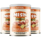 Kit 3 Ração Úmida Natural Misk Cães Fricassê Frango Legumes