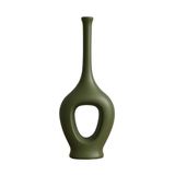 Vaso Decorativo Em Cerâmica Verde 39x17cm