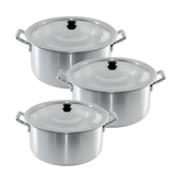 Caldeirão Panela De Alumínio Linha Hotel Kit Feijoada